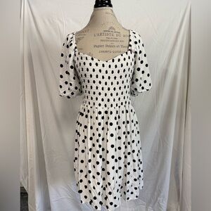 Polka Dot Puff Sleeve Dress